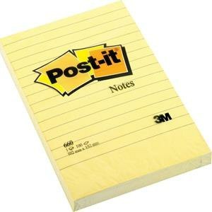 BLOCZEK POST-IT ŻÓŁTY 102 X 152 MM W LINIE 100 KARTEK SAMOPRZYLEPNY