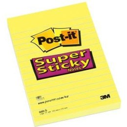 BLOCZEK POST-IT SUPER STICKY ŻÓŁTY 102 X 152 MM W LINIE 75 KARTEK