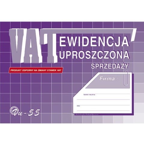 EWIDENCJA VAT SPRZEDAŻY A5 (UPROSZCZONA) (OFFSET) MICHALCZYK I PROKOP A5