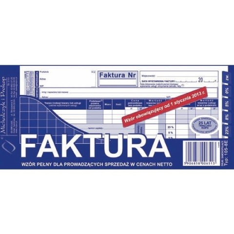 FAKTURA NETTO 1/3 A4 (PEŁNA) (O+1K) MICHALCZYK I PROKOP