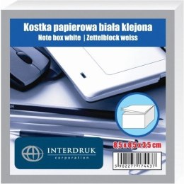 KOSTKA PAPIEROWA 85 X 85 X 50 MM KLEJONA BIAŁA