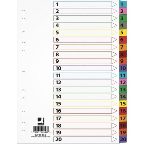 PRZEKŁADKI A4 1-20 MYLAR MIX KOLORÓW LAM. INDEKSY