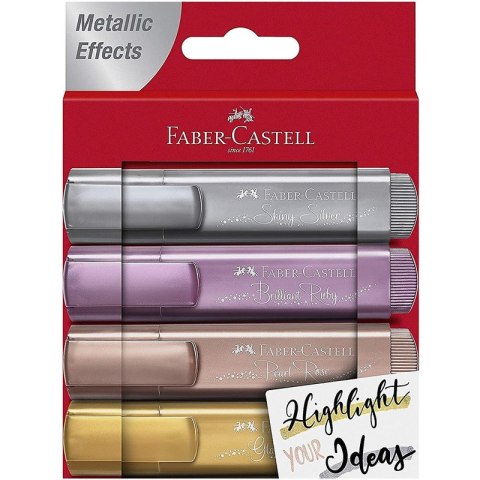 Zakreślacze Faber-Castell 1546 metaliczne 4 kolory