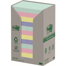 Karteczki Post-it 38x51mm (653-1RPT) 4 kolory (24x100)