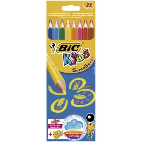 KREDKI BIC SUPERSOFT 8 KOLORÓW + TEMPERÓWKA