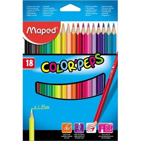 KREDKI TRÓJKĄTNE MAPED COLORPEPS 18 KOLORÓW