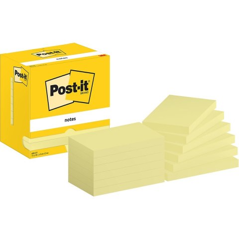 Karteczki Post-it 76x127mm (655-CY) żółte (12x100)