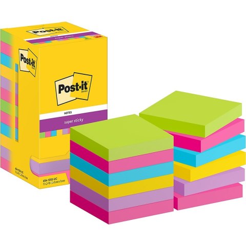 Karteczki Post-it Super Sticky 76x76mm (654-12SS-UC) (12x90)