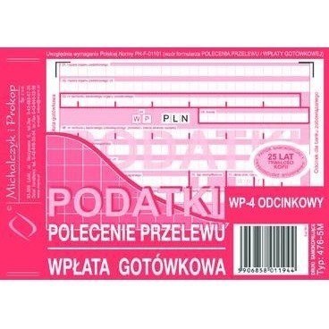 PODATKI - PRZELEW/WPŁATA 4-ODCINKI A6 (O+3K) MICHALCZYK I PROKOP