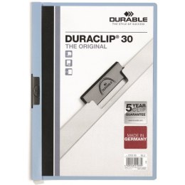 SKOROSZYT Z KLIPSEM A4 DURABLE DURACLIP 30, NIEBIESKI