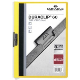 SKOROSZYT Z KLIPSEM A4 DURABLE DURACLIP 60, ŻÓŁTY