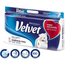 Papier toaletowy Velvet Delikatnie biały (8+2)