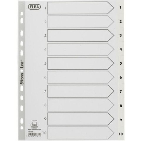PRZEKŁADKI PP ELBA STRONG LINE A4 1-10 BIAŁE