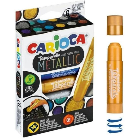 Farby w sztyfcie Carioca Tamparello Metallic 6 kolorów