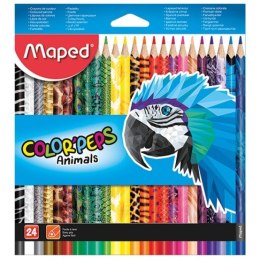 KREDKI OŁÓWKOWE MAPED COLOR'PEPS ANIMALS 24 KOLORY