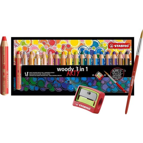 Kredki Stabilo Woody Arty 3in1 (+temperówka) 18 kolorów