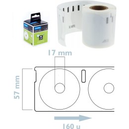 Etykiety Dymo LabelWriter śr.57 (CD/DVD) białe (160)