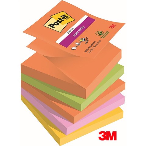 Karteczki Post-it Super Sticky Z-Notes 76x76mm (R330-5SS-BOOS) 4 kolory (5x90)