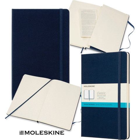 Notatnik Moleskine Classic L (13x21cm) kropki niebieski