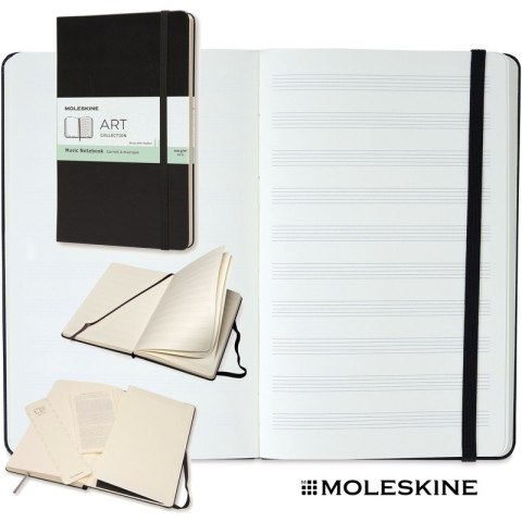 Notatnik Moleskine Music L (13x21cm) 5 linia czarny