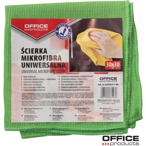 Ścierka z mikrofibry Office Products 30x30cm mix kolorów