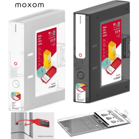 Segregator Moxom NewBinder A4/70mm transparentny czarny