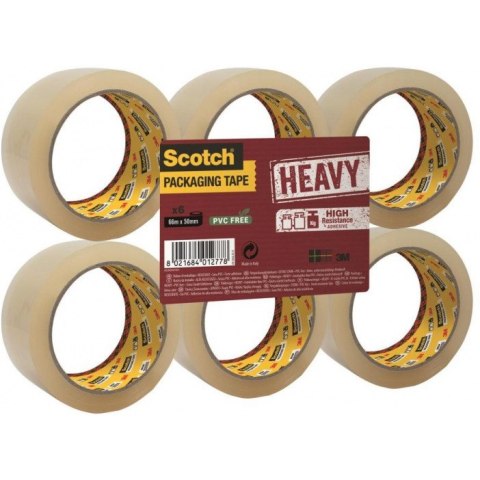 Taśma pakowa Scotch Heavy 50mm/66m przezroczysta (6)