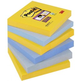 Karteczki Post-it Super Sticky 76x76mm (654-6SS-NY) mix kolorów (6x90)