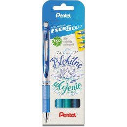 Pióra kulkowe Pentel EnerGel BL77 Błękitne ukojenie (4)