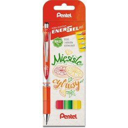 Pióra kulkowe Pentel EnerGel BL77 Mięsiste cytrusy (4)